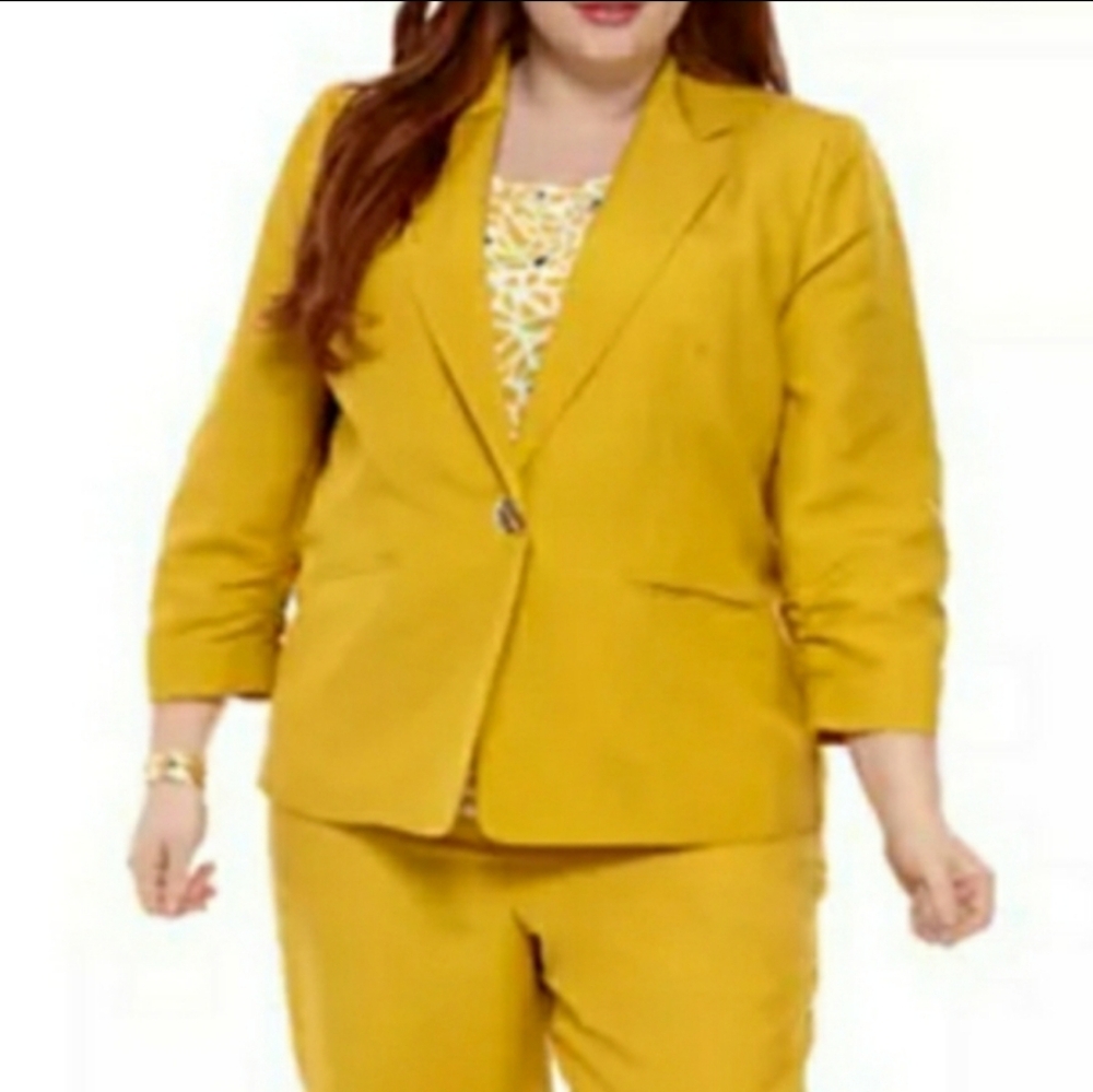 Kasper Linen Blend, Toggle Closure, Notch Collar … - image 1